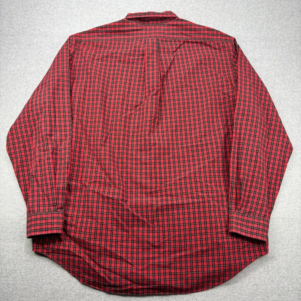 Polo Ralph Lauren Yarmouth Shirt Mens 16.5-35 (Large) Red Plaid Button Down Prep